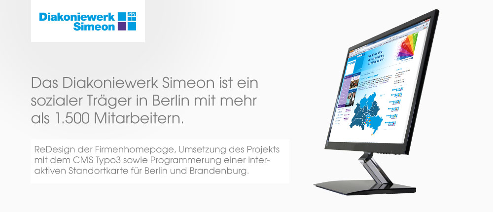 Referenz: Webseite in Typo3 für Diakoniewerk Simeon gGmbH