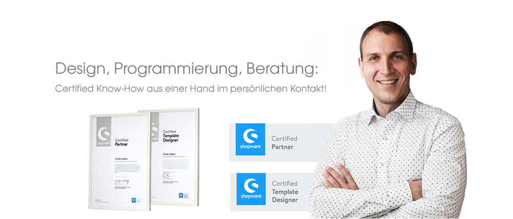 Certiefied Shopware Partner und Shopware Template Designer